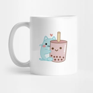 Cute Cat drinking bubble milk tea Mug